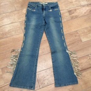 BLUE JEANS WITH FRINGE SIZE 7
